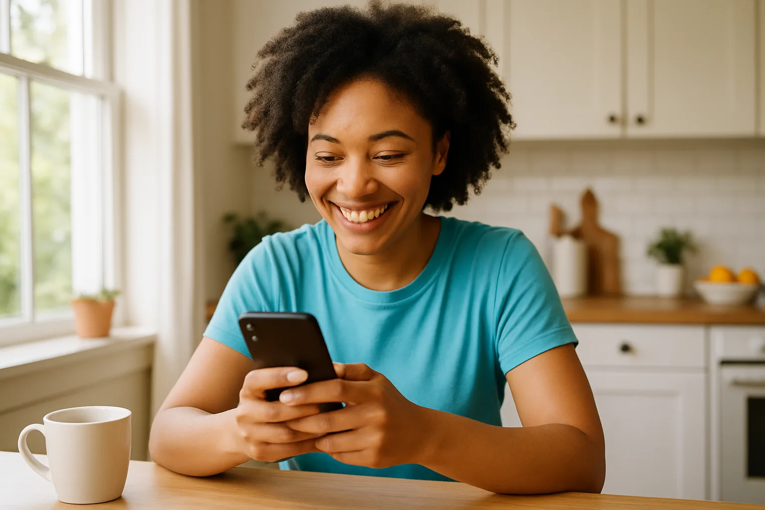 Person smiling while messaging on a smartphone — start dating in Lincolnshire